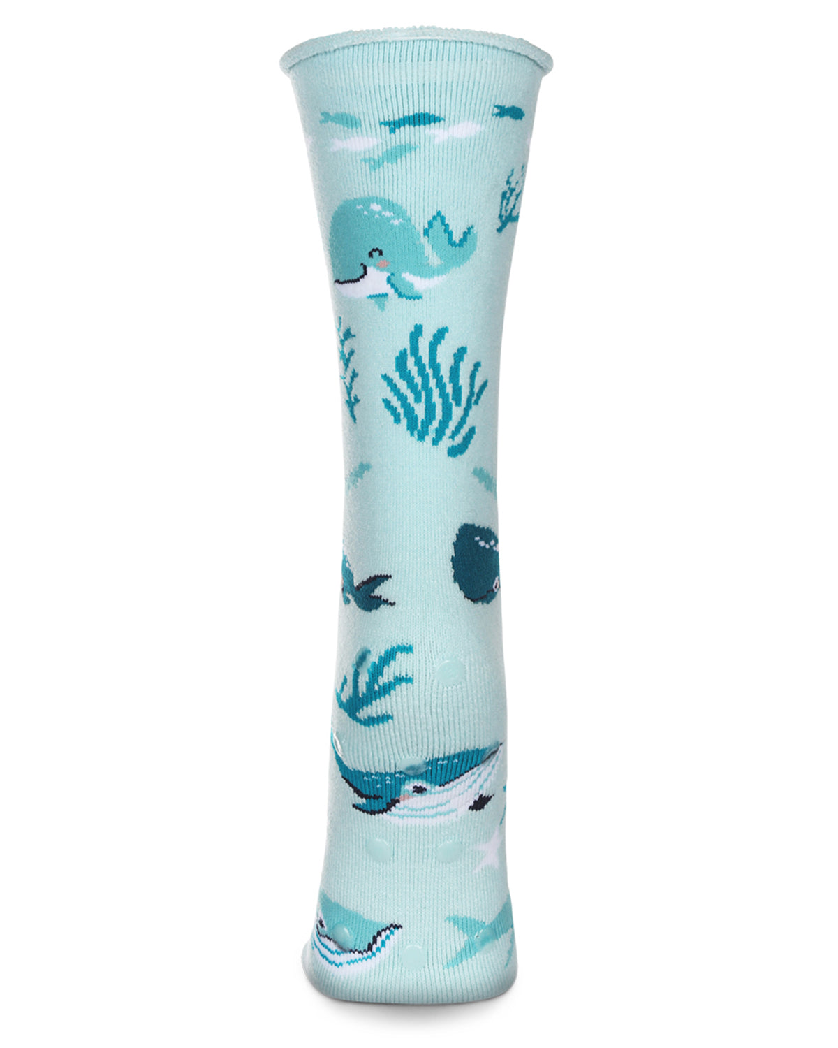 Get Whale Soon Greeting Card Crew Socks : Color: Light Blue