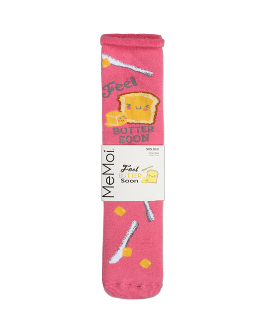 Feel Butter Soon Greeting Card Crew Socks : Color: Apricot