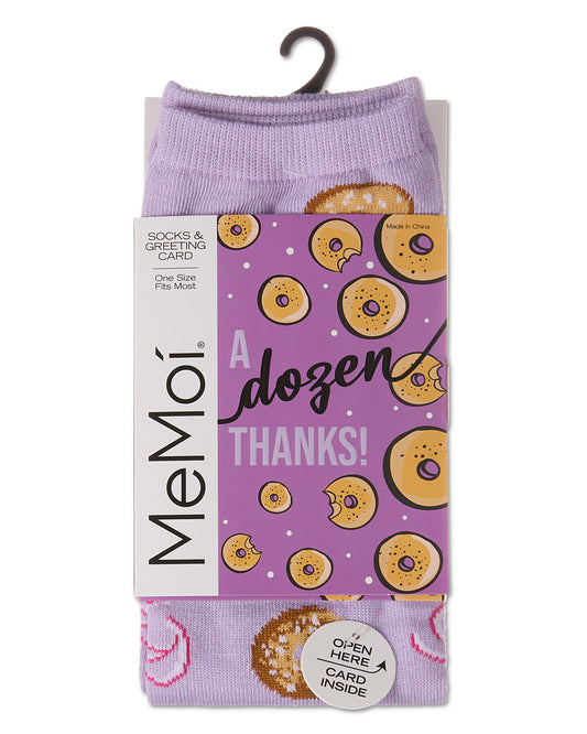 Thanks A Lox Greeting Card Crew Socks : Color: Orchid