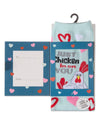 Just Chicken In On You Greeting Card Crew Socks : Color: Mint
