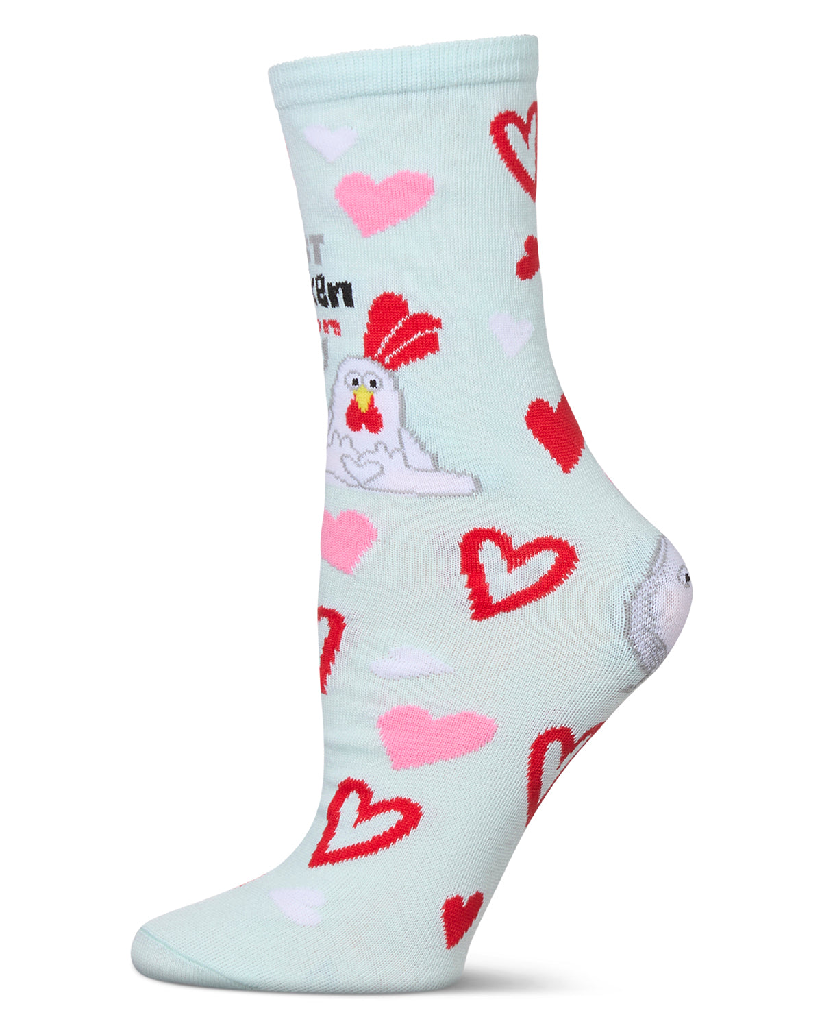 Just Chicken In On You Greeting Card Crew Socks : Color: Mint