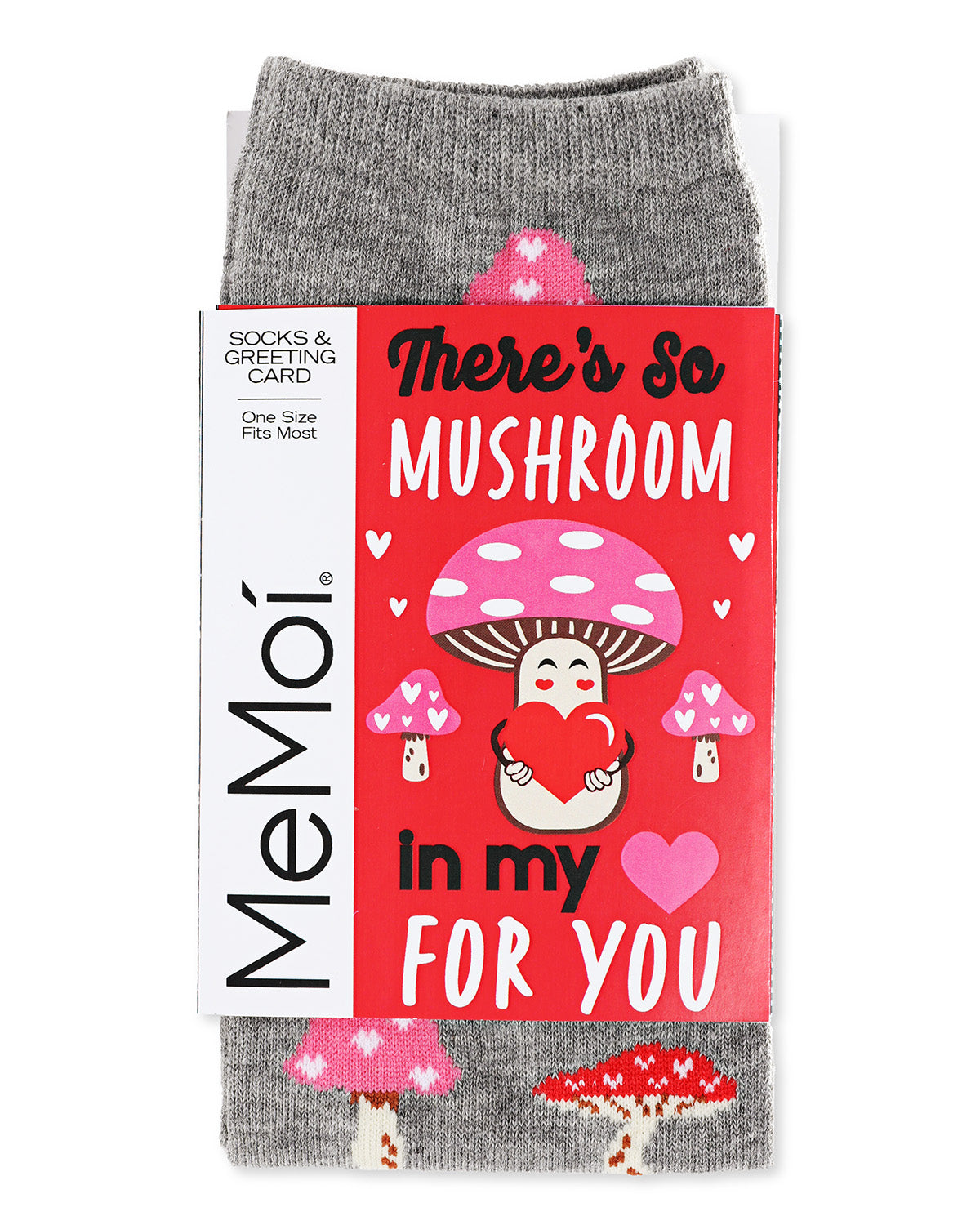 Feeling Mushy Greeting Card Crew Socks : Color: Med Gray Heather