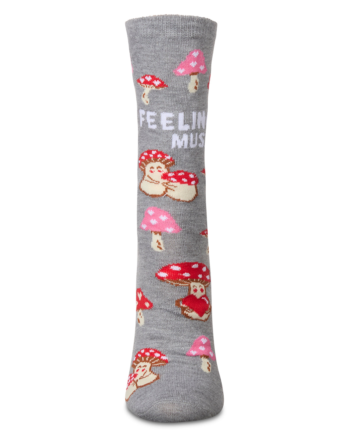 Feeling Mushy Greeting Card Crew Socks : Color: Med Gray Heather