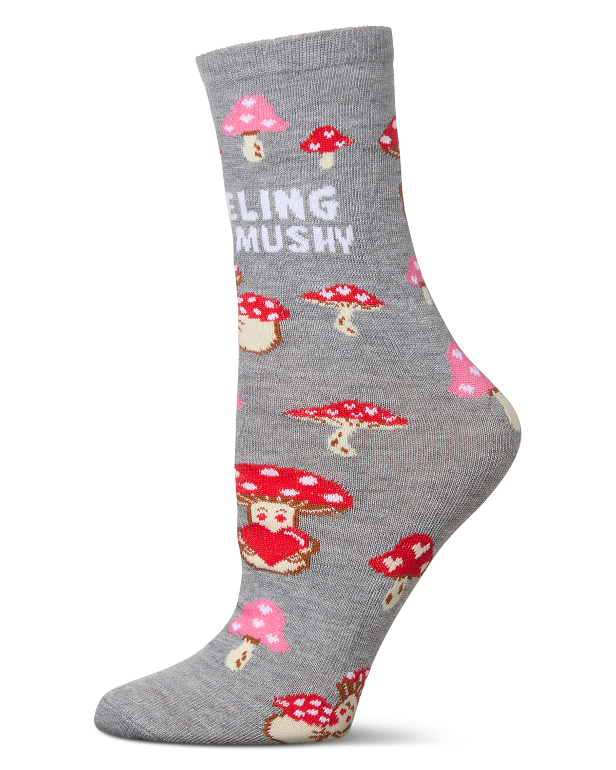 Feeling Mushy Greeting Card Crew Socks : Color: Med Gray Heather