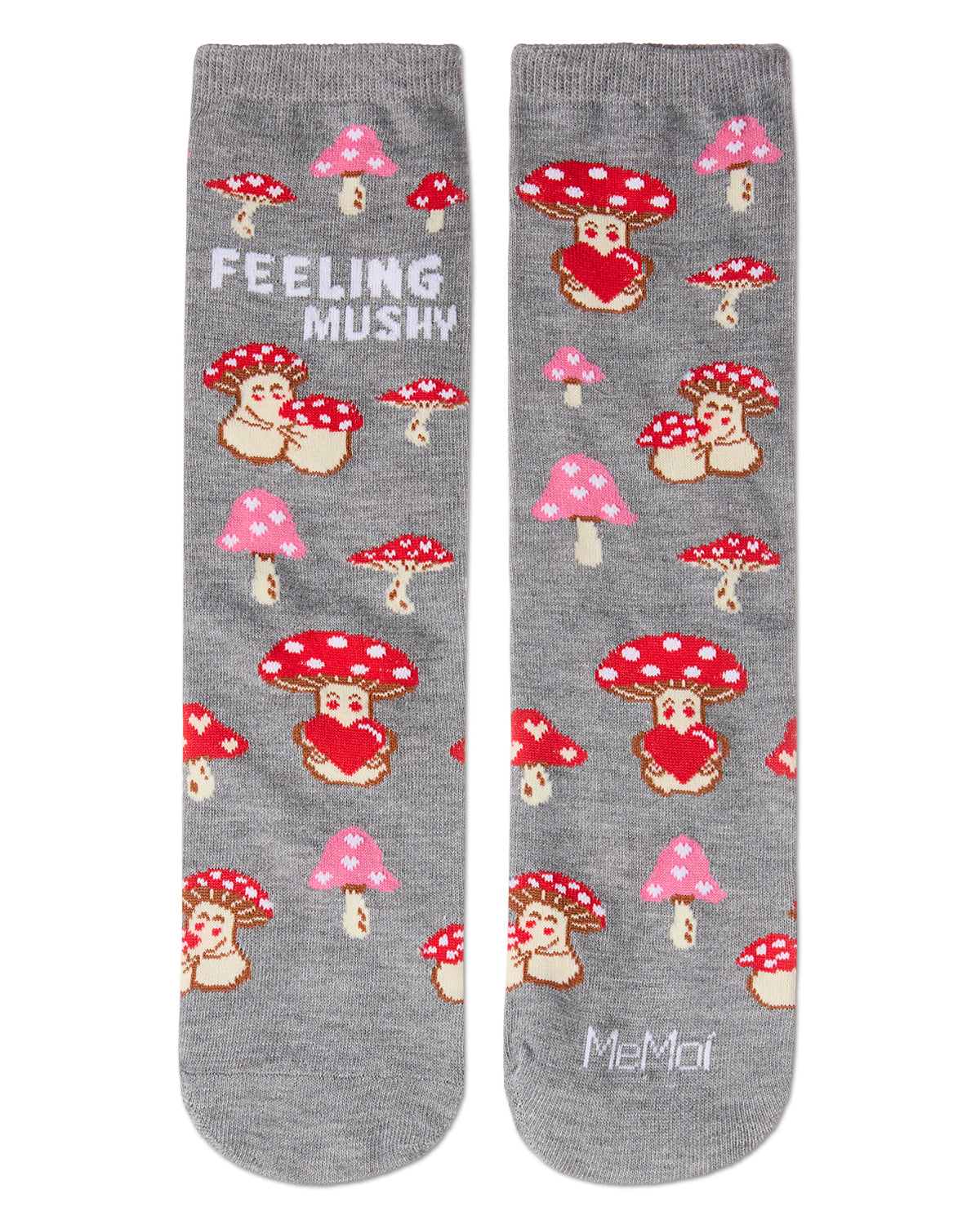 Feeling Mushy Greeting Card Crew Socks : Color: Med Gray Heather