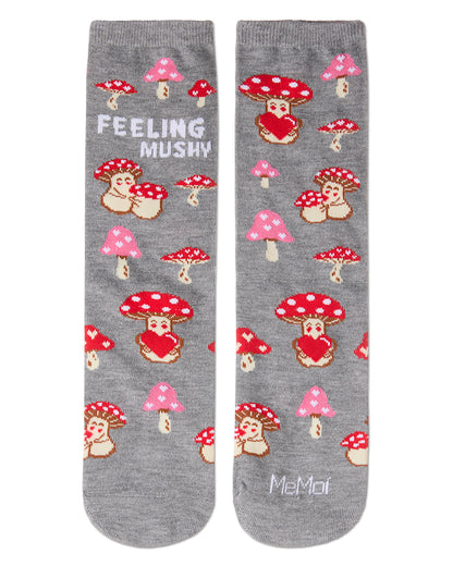 Feeling Mushy Greeting Card Crew Socks : Color: Med Gray Heather