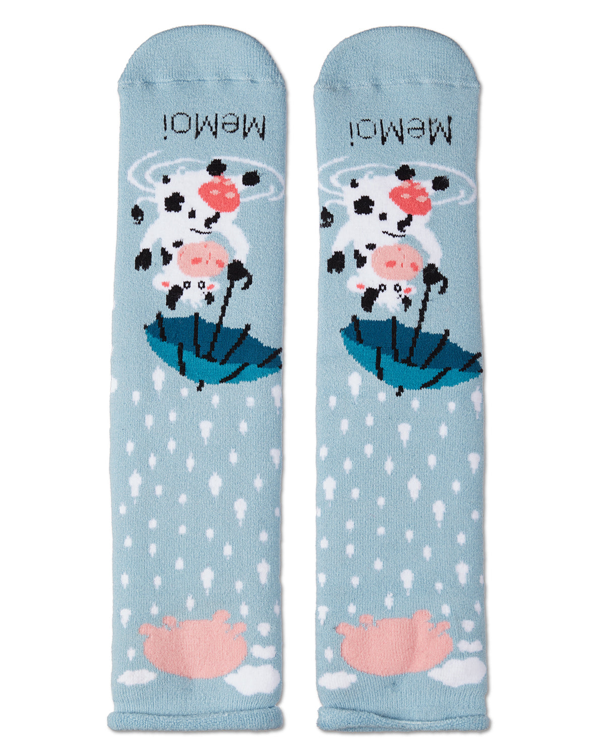 Udder The Weather Greeting Card Socks : Color: Sky Blue