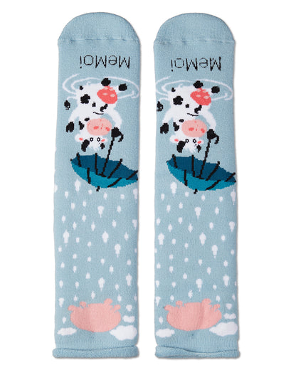 Udder The Weather Greeting Card Socks : Color: Sky Blue