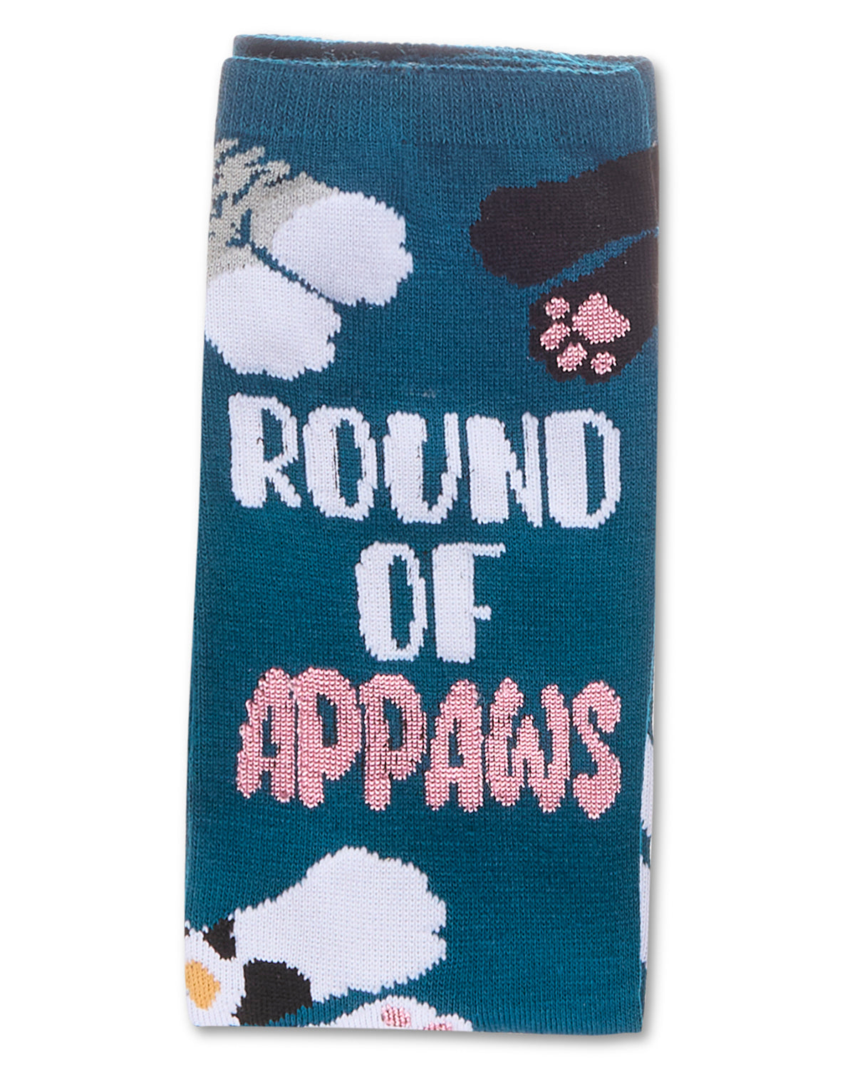 Round Of Appaws Greeting Card Crew Socks : Color: Blue Sapphire