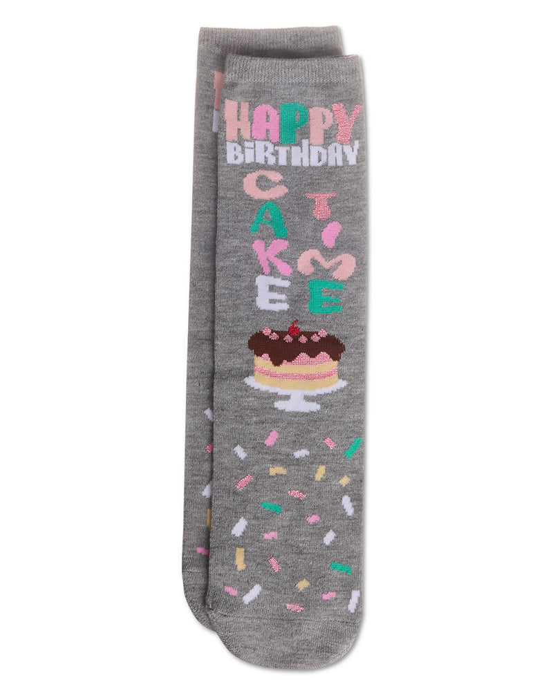 Happy Birthday Cake Time Greeting Card Crew Socks
