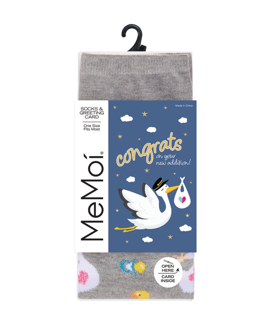 So Storked & Excited Greeting Card Crew Socks