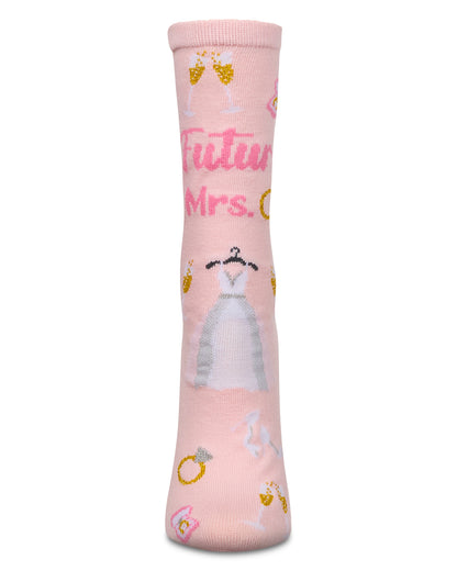 Future Mrs. Greeting Card Crew Socks : Color: Light Pink