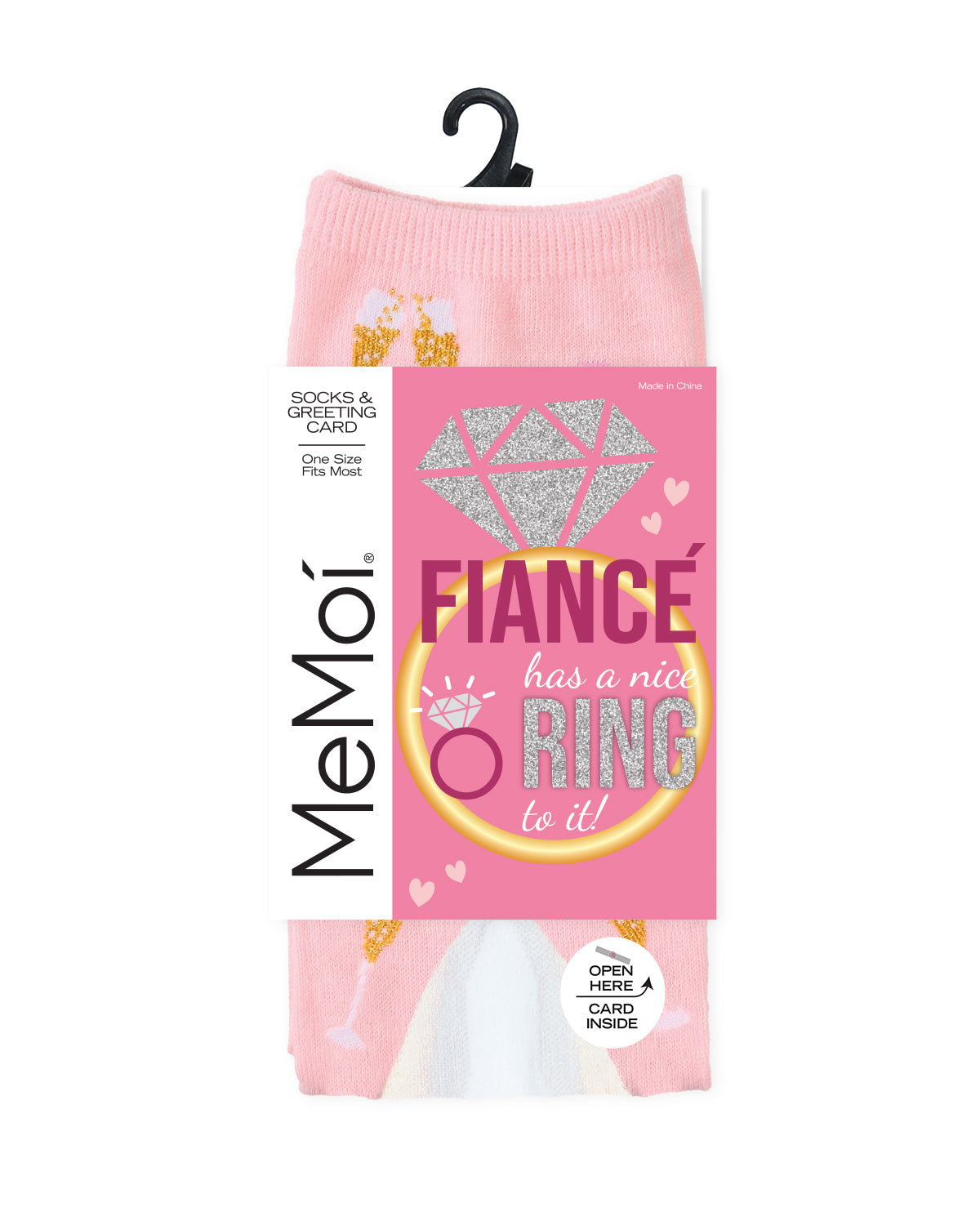Future Mrs. Greeting Card Crew Socks : Color: Light Pink