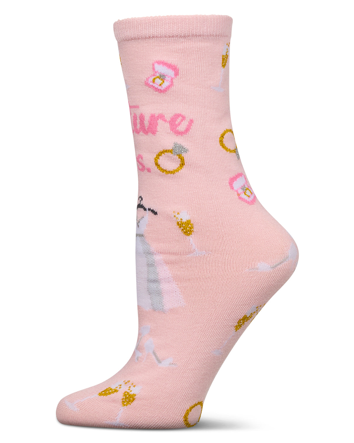 Future Mrs. Greeting Card Crew Socks : Color: Light Pink
