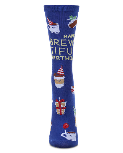 Women's "Have A Brew-Tiful Birthday" Greeting Card Novelty Sock