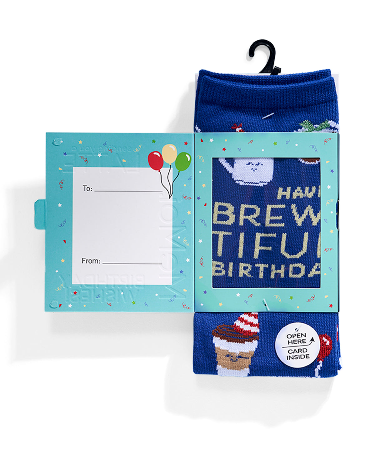 Women's "Have A Brew-Tiful Birthday" Greeting Card Novelty Sock