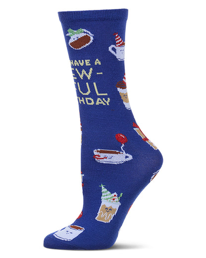 Women's "Have A Brew-Tiful Birthday" Greeting Card Novelty Sock