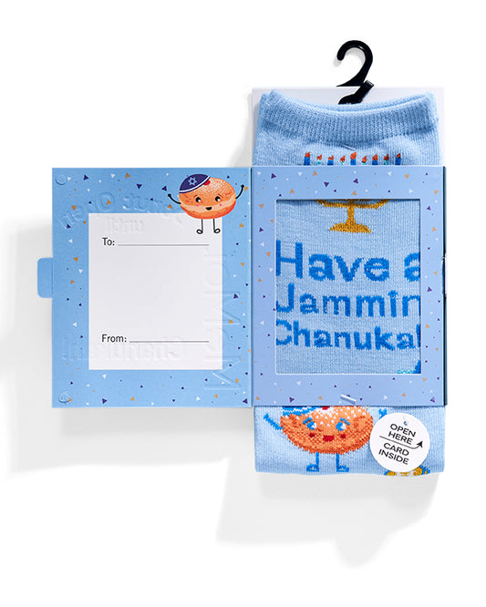 Women's "Have A Jammin' Chanukah" Greeting Card Novelty Crew Socks