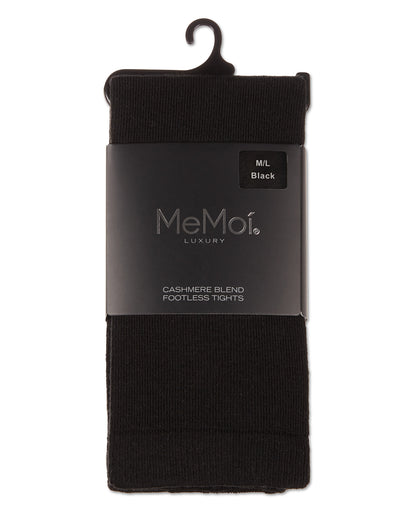 Women's Luxury 10% Cashmere Footless Tights : Color: Black