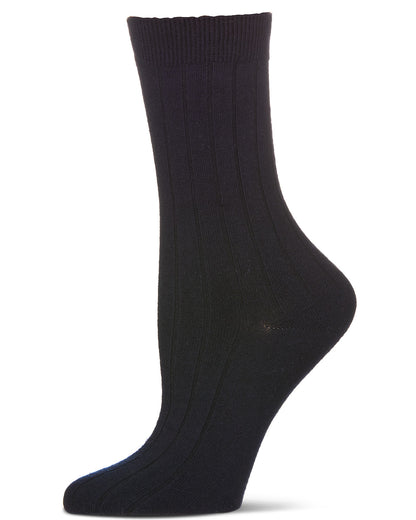 Women's Silky-Soft Ribbed Rayon Blend Crew Sock