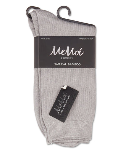 Women's Flat-Knit Bamboo Blend Crew Socks : Color: Ash