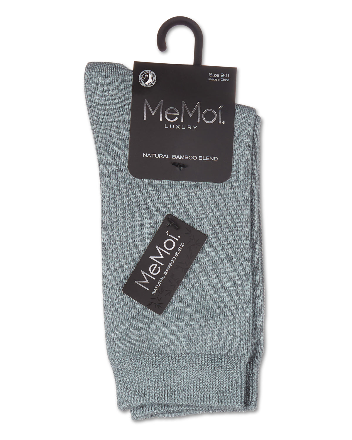 Women's Flat-Knit Bamboo Blend Crew Socks : Color: Blue Fog