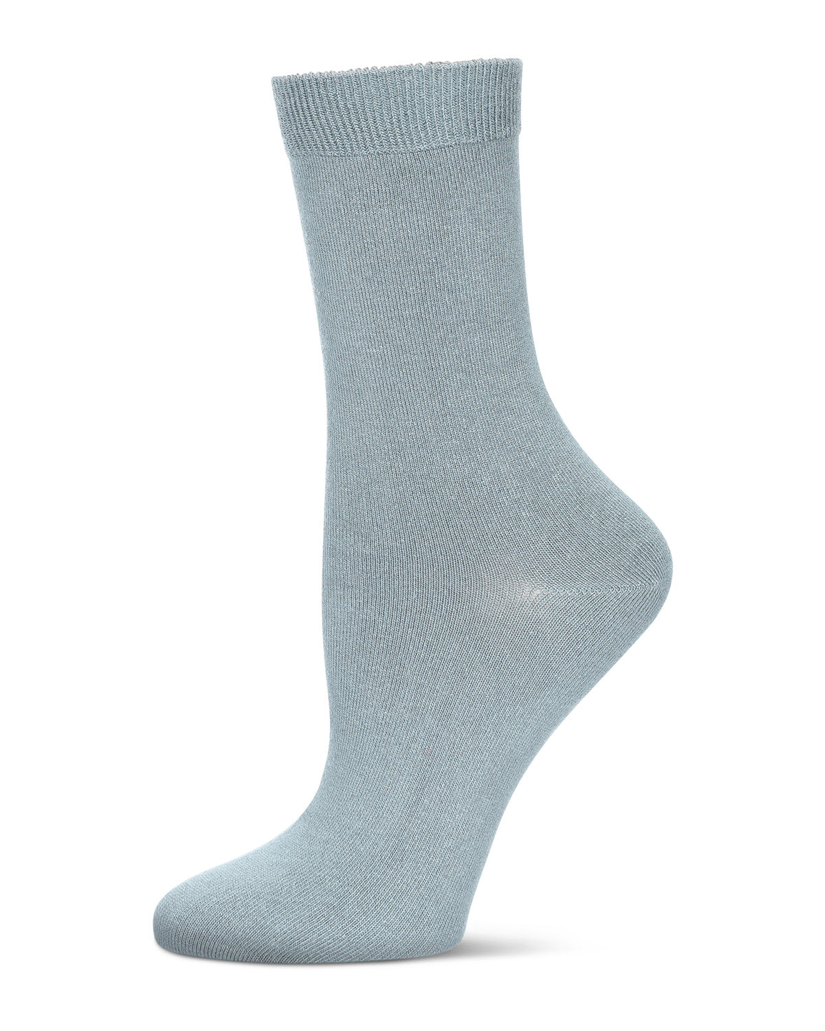 Women's Flat-Knit Bamboo Blend Crew Socks : Color: Blue Fog