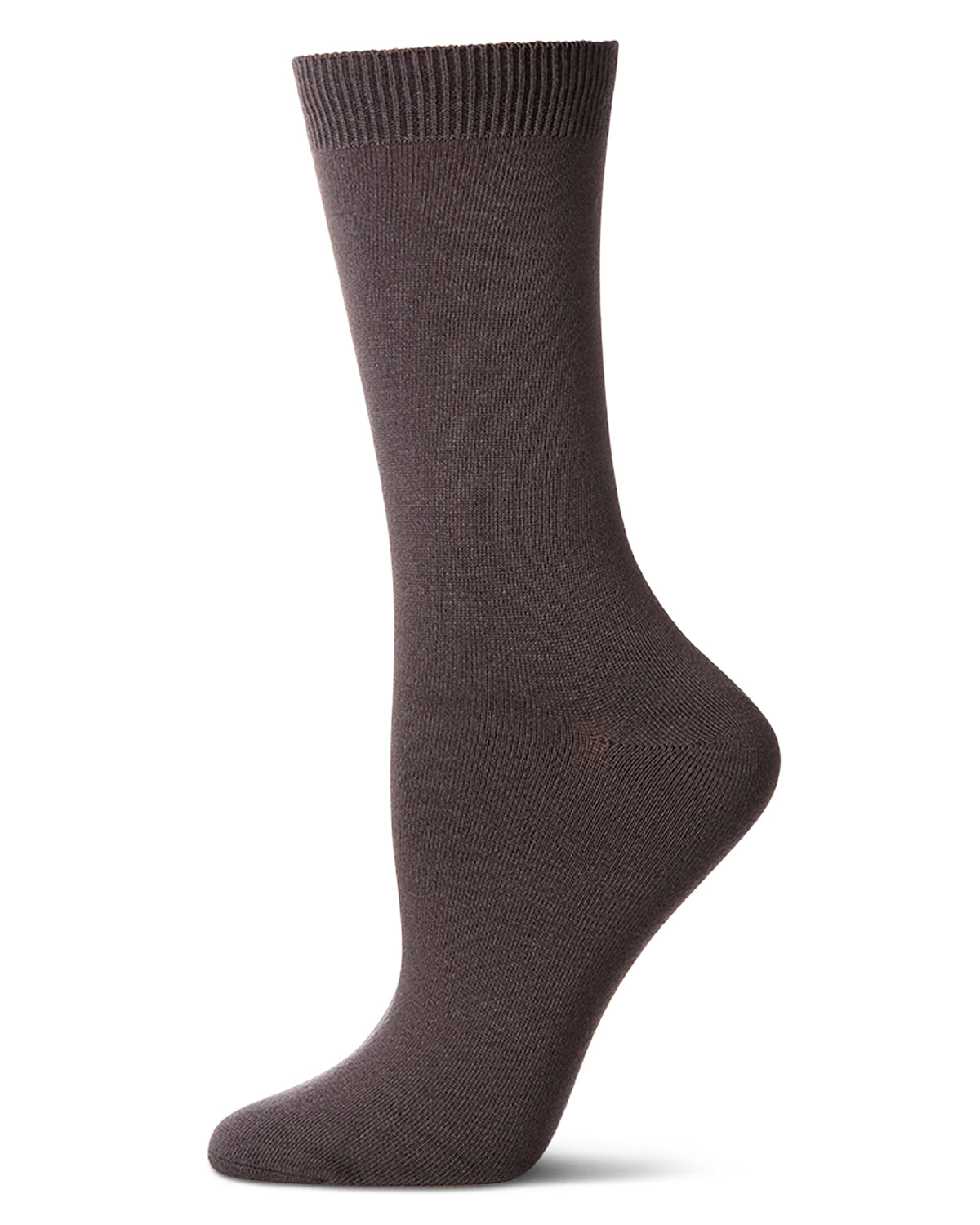Women's Flat-Knit Bamboo Blend Crew Socks : Color: Dark Gray