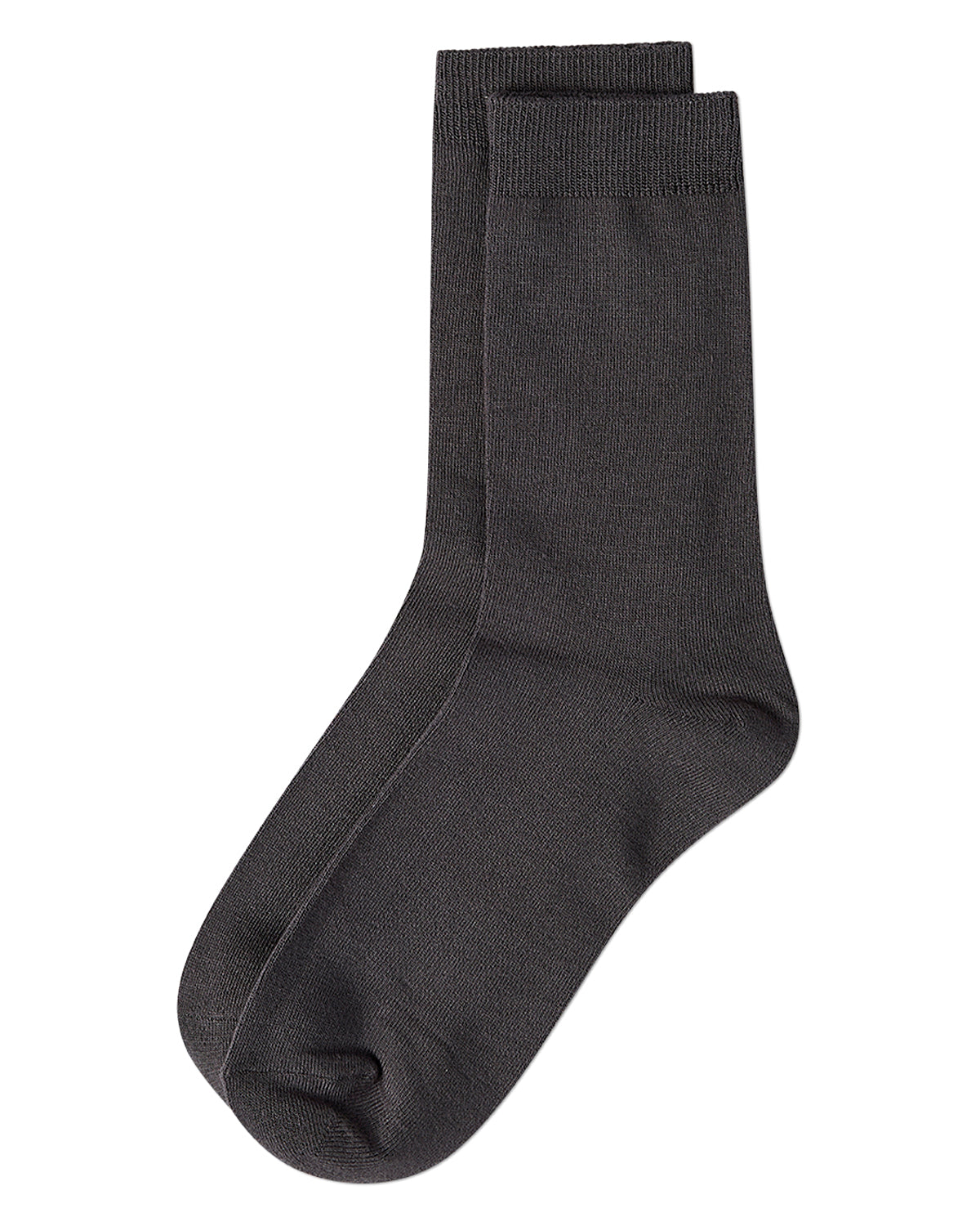 Women's Flat-Knit Bamboo Blend Crew Socks : Color: Dark Gray