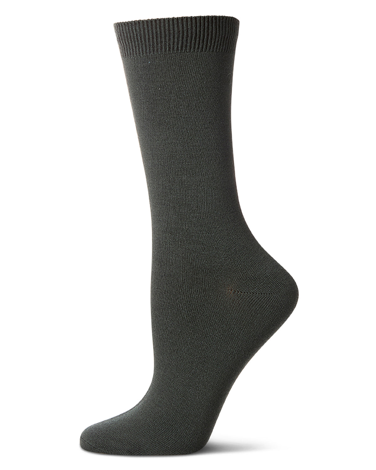 Women's Flat-Knit Bamboo Blend Crew Socks : Color: Dark Spruce