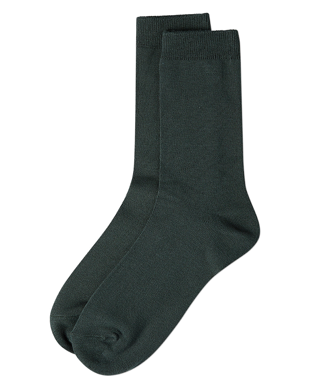 Women's Flat-Knit Bamboo Blend Crew Socks : Color: Dark Spruce