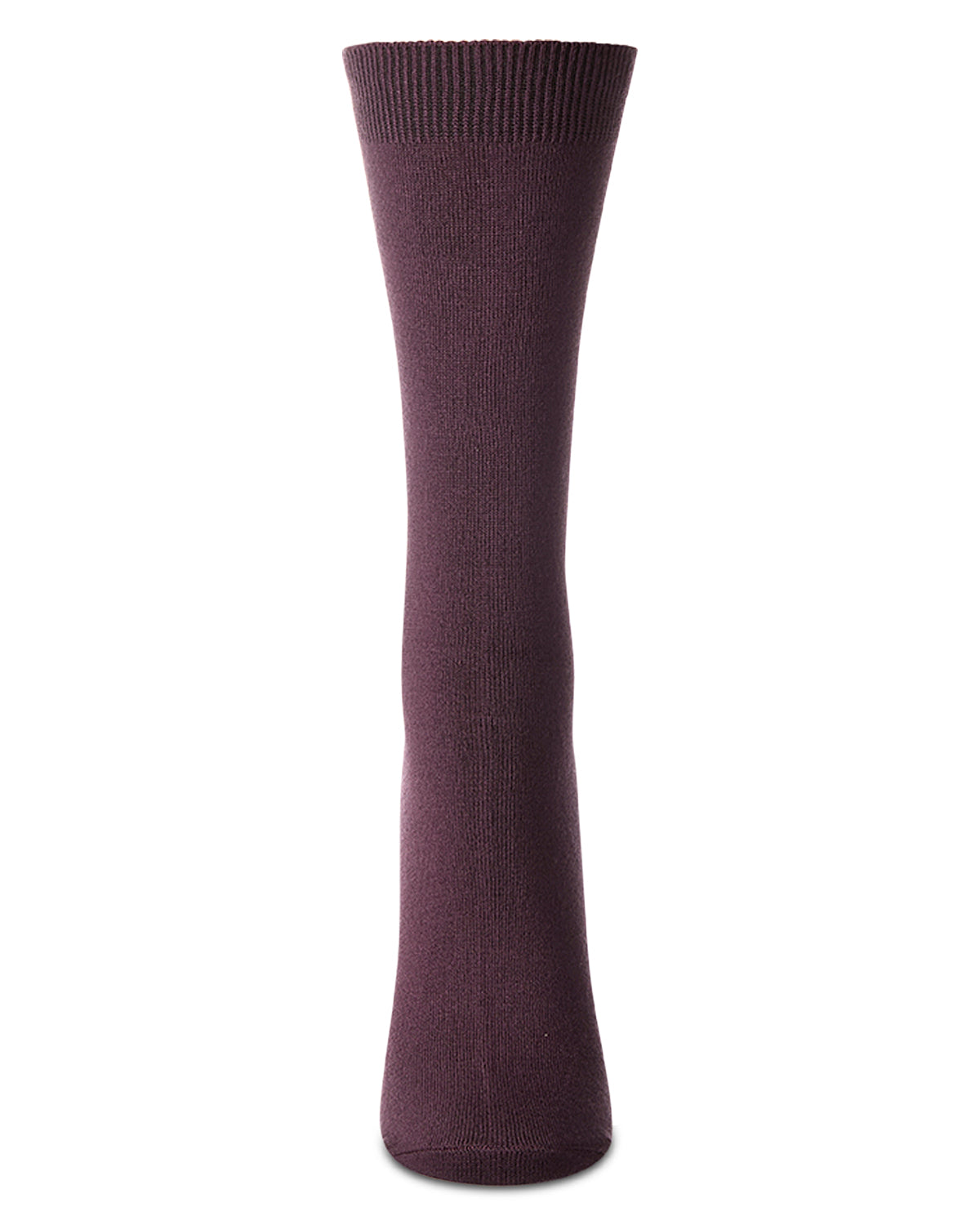 Women's Flat-Knit Bamboo Blend Crew Socks : Color: Eggplant