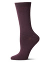 Women's Flat-Knit Bamboo Blend Crew Socks : Color: Eggplant