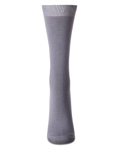 Women's Flat-Knit Bamboo Blend Crew Socks : Color: Smoky Blue