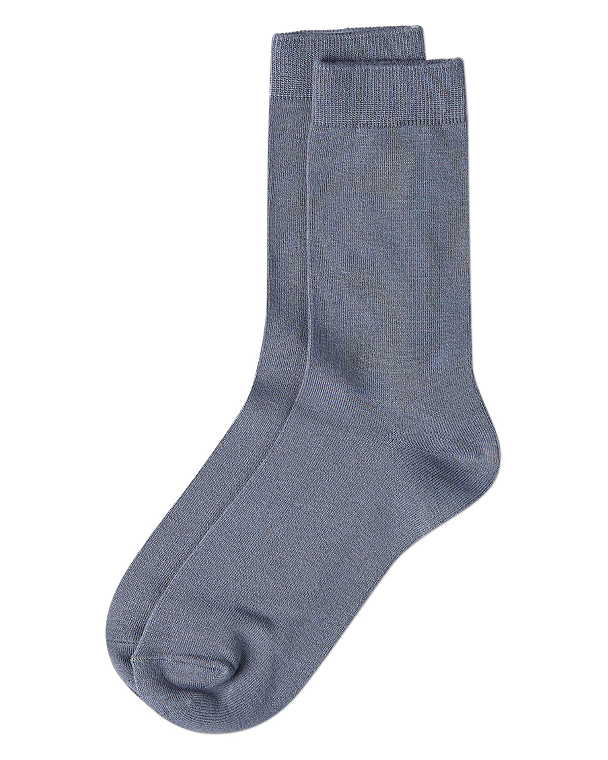 Women's Flat-Knit Bamboo Blend Crew Socks : Color: Smoky Blue