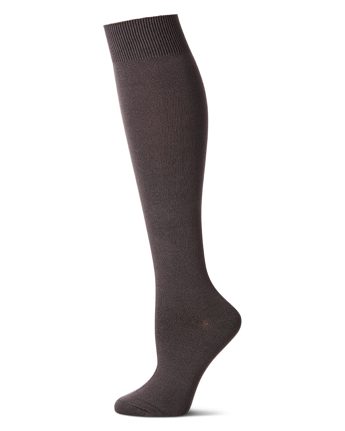 Women's Natural Bamboo Blend Solid Knit Knee High Socks : Color: Dark Gray