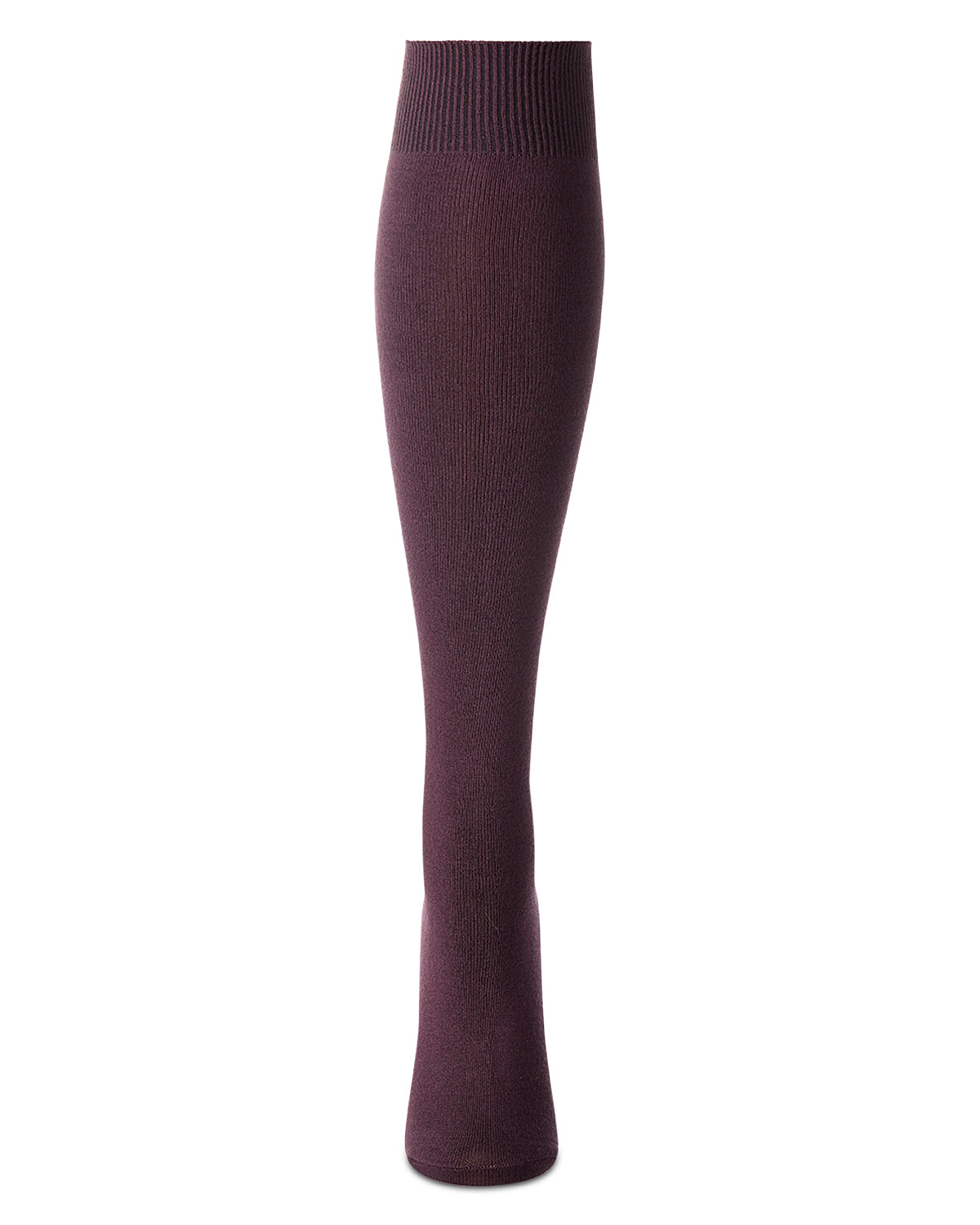 Women's Natural Bamboo Blend Solid Knit Knee High Socks : Color: Eggplant