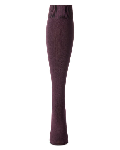 Women's Natural Bamboo Blend Solid Knit Knee High Socks : Color: Eggplant
