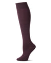 Women's Natural Bamboo Blend Solid Knit Knee High Socks : Color: Eggplant