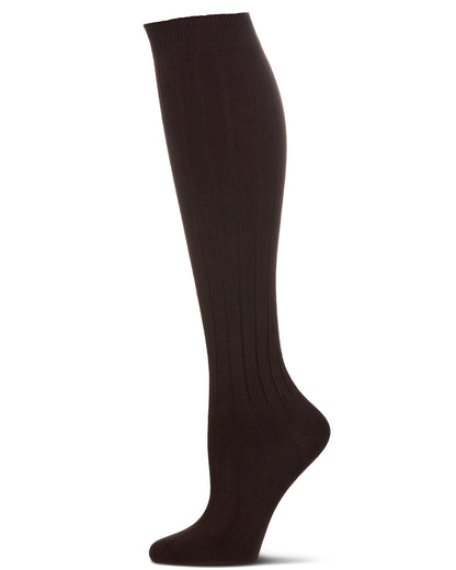 Women's Silky-Soft Ribbed Rayon Blend Knee Sock