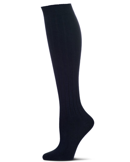 Women's Silky-Soft Ribbed Rayon Blend Knee Sock