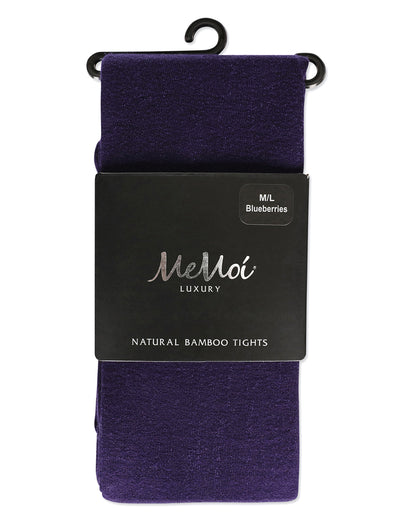 Natural Bamboo Blend Solid Color Opaque Tights : Color: Blueberries