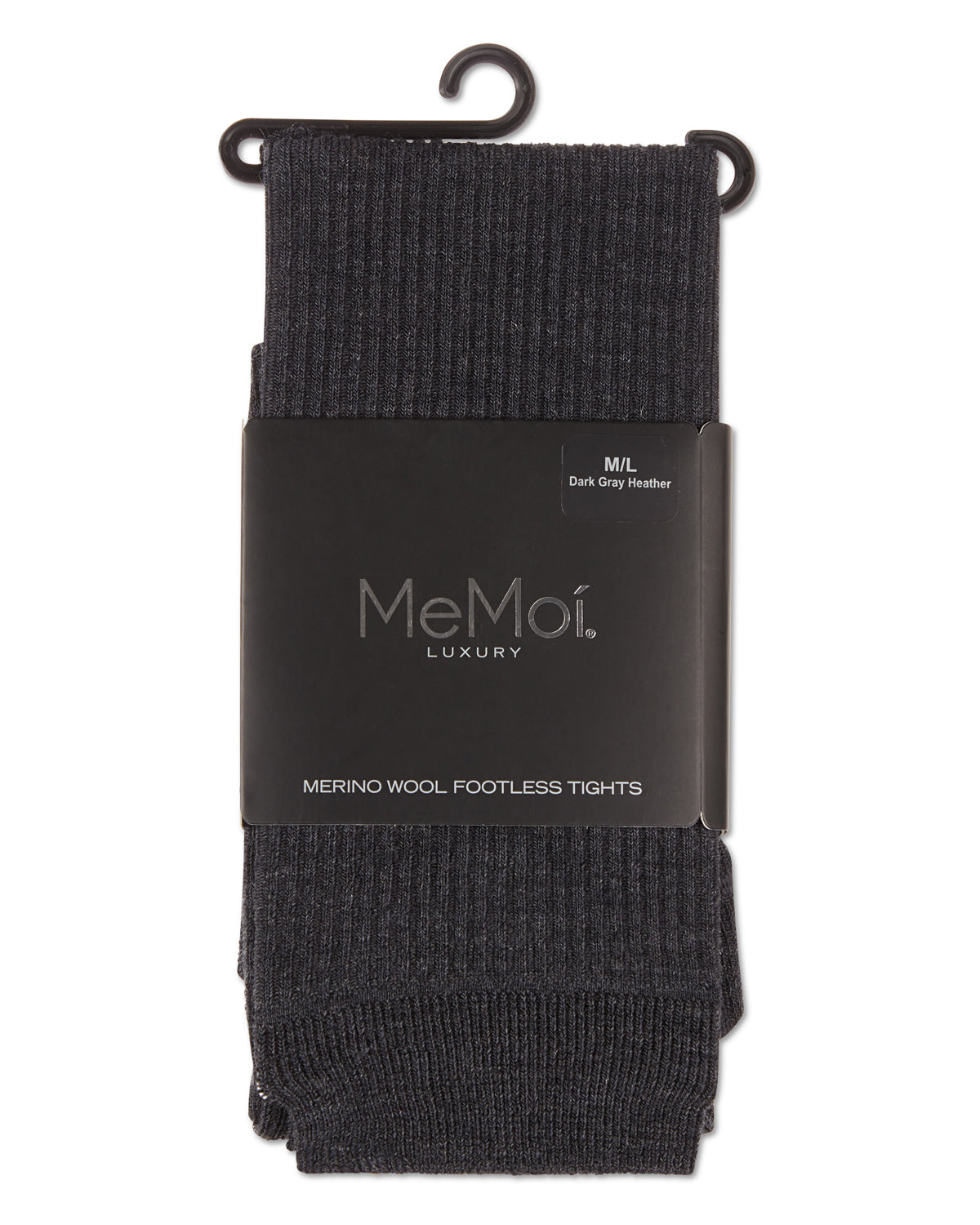 Merino Wool Ribbed Footless Sweater Tights : Color: Dark Gray Heather