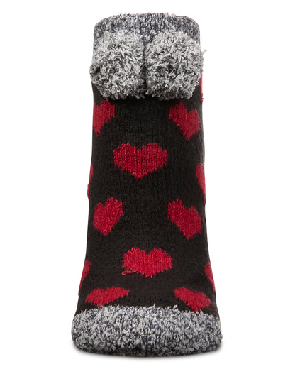 Women's Color Hearts Buttersoft Plush Lined Low Cut Socks : Color: Blush
