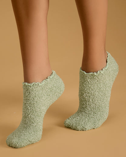 Women's Marshmallow Scalloped-Edge Ultra-Plush Low Cut Sock