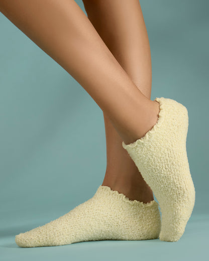 Women's Marshmallow Scalloped-Edge Ultra-Plush Low Cut Sock