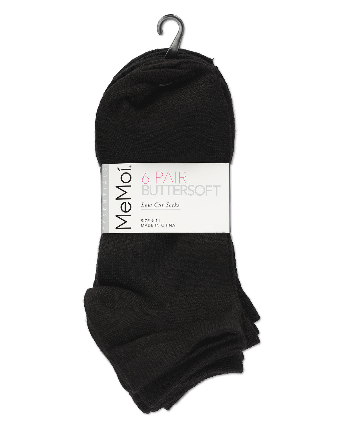 Women's 6 Pair Pack Flat Knit Butter Soft Low Cut Socks : Color: Black