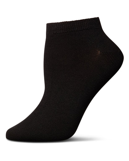 Women's 6 Pair Pack Flat Knit Butter Soft Low Cut Socks : Color: Black