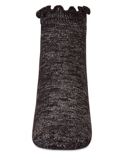 Women's Lurex Bamboo Shortie Socks : Color: Black