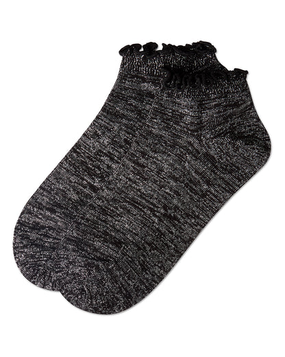 Women's Lurex Bamboo Shortie Socks : Color: Black